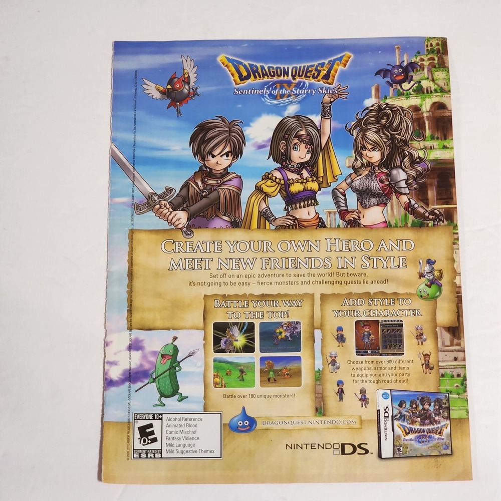 Dragon Quest IX Sentinels of the Starry Skies Nintendo DS Print Ad Art Clipping